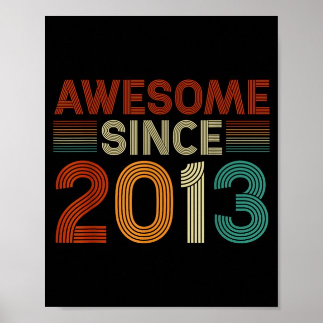 Funny 12 Year Old Awesome Since 2013 Birthday Son  Poster (Front)