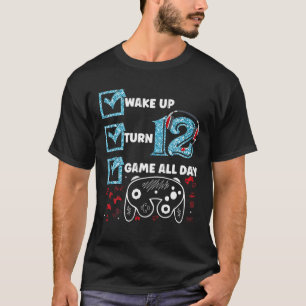 Funny 12 Years Old Gamer 12Th Birthday Party Video T-Shirt