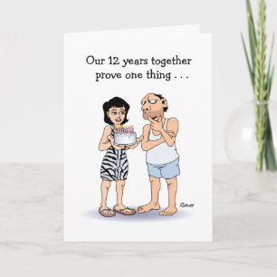 Funny 12th Anniversary Card for Husband