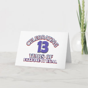 Funny 13th birthday designs card