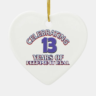 Funny 13th birthday designs ceramic tree decoration