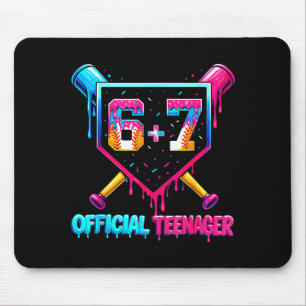 Funny 13th birthday teenager 67 baseball drip boys mouse mat