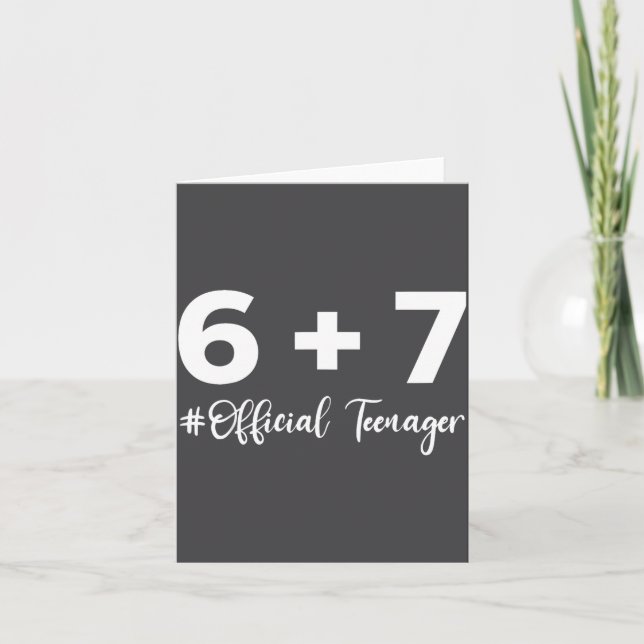 Funny 13th Birthday Teenager 6+7 Year Old Boys Kid Card (Front)