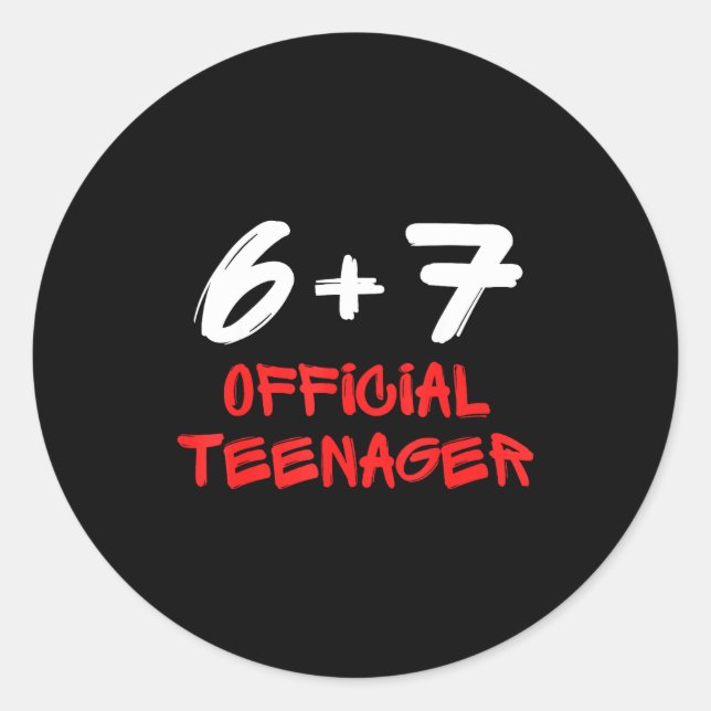 Funny 13th Birthday Teenager 6+7 Year Old Boys Kid Classic Round Sticker (Front)