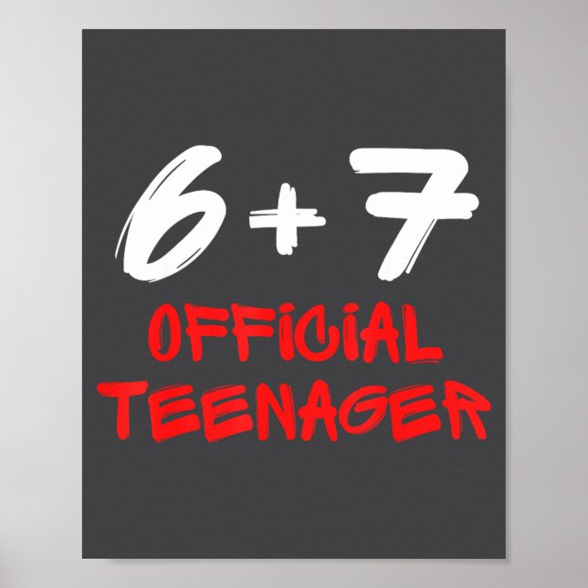 Funny 13th Birthday Teenager 6+7 Year Old Boys Kid Poster (Front)