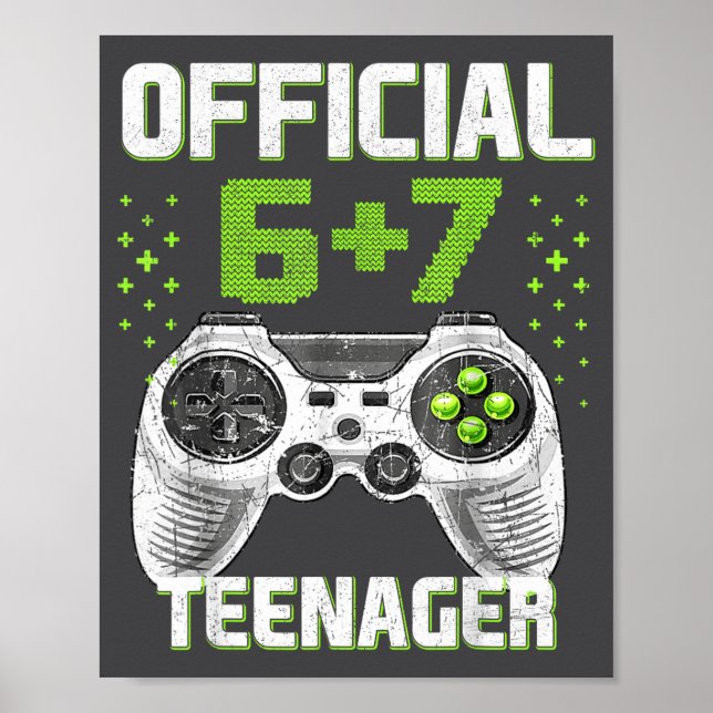 Funny 13th Birthday Teenager 6+7 Year Old Boys Kid Poster (Front)