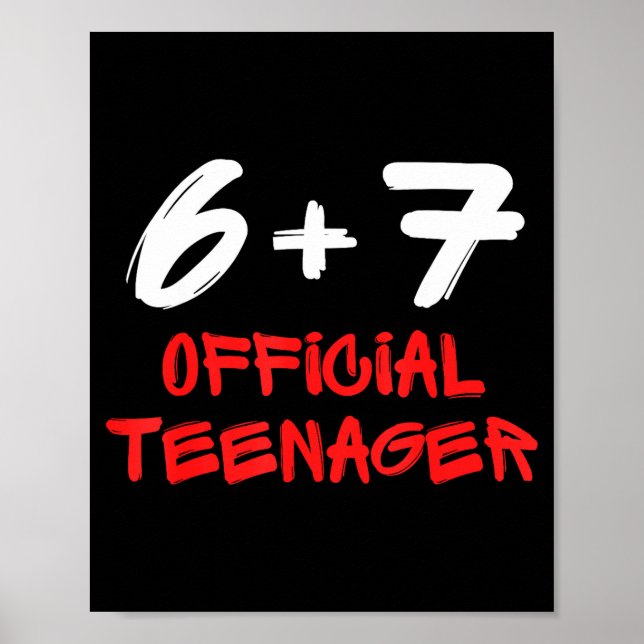Funny 13th Birthday Teenager 6+7 Year Old Boys Kid Poster (Front)