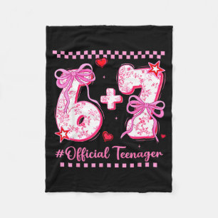 Funny 13th birthday teenager six seven coquette fleece blanket