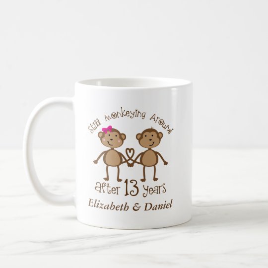 Funny 13th Wedding  Anniversary  His Hers Mugs Zazzle co uk 