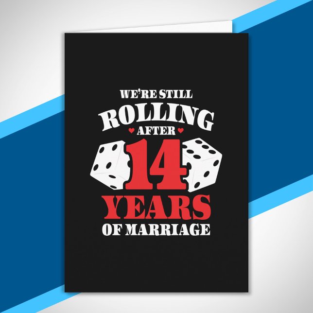 Funny 14th Anniversary Couples Married 14 Years Card (Creator Uploaded)