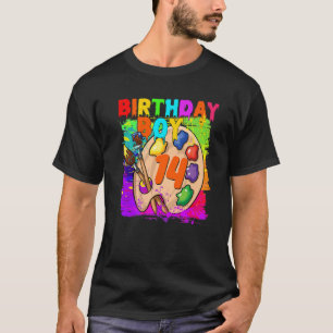 Funny 14Th Birthday Boy Art Painting B-Day 14 Year T-Shirt