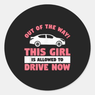 Funny 16th Birthday Driving Quote For A New Licens Classic Round Sticker