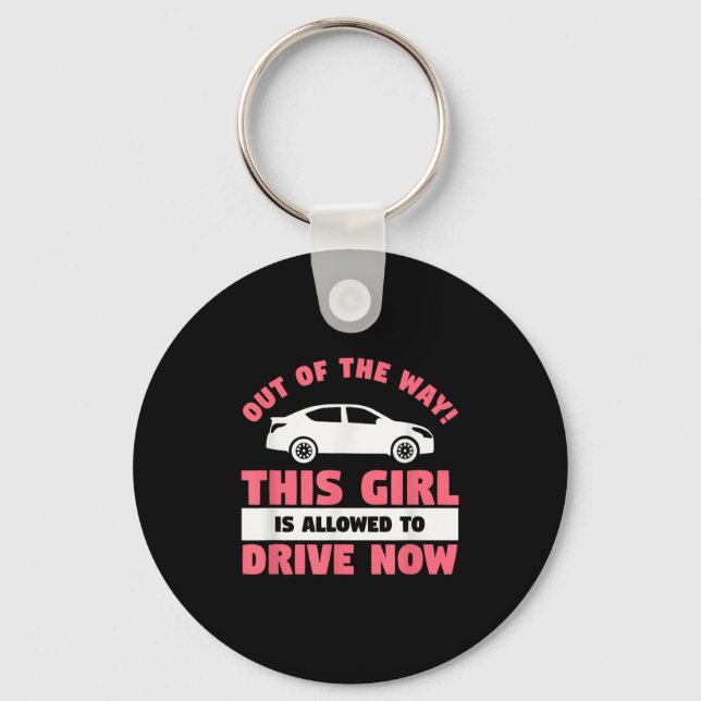 Funny 16th Birthday Driving Quote For A New Licens Key Ring (Front)