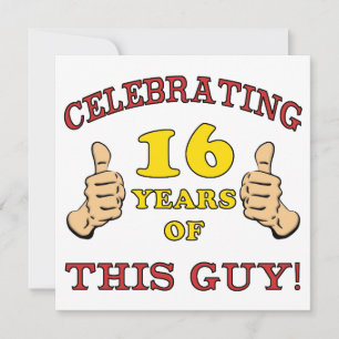 Funny 16th Birthday For Boys Card