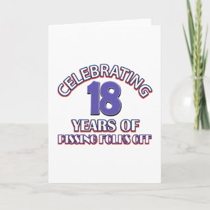FUNNY 18 year birthday designs Card