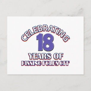 FUNNY 18 year birthday designs Postcard