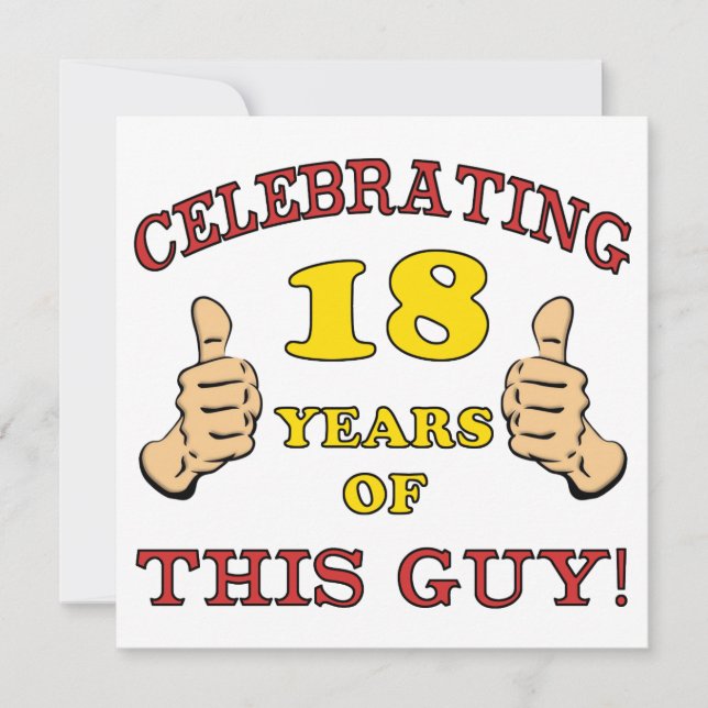 Funny 18th Birthday For Boys Card (Front)