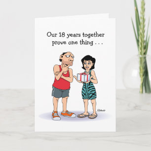 Funny 18th Wedding Anniversary Card for Husband