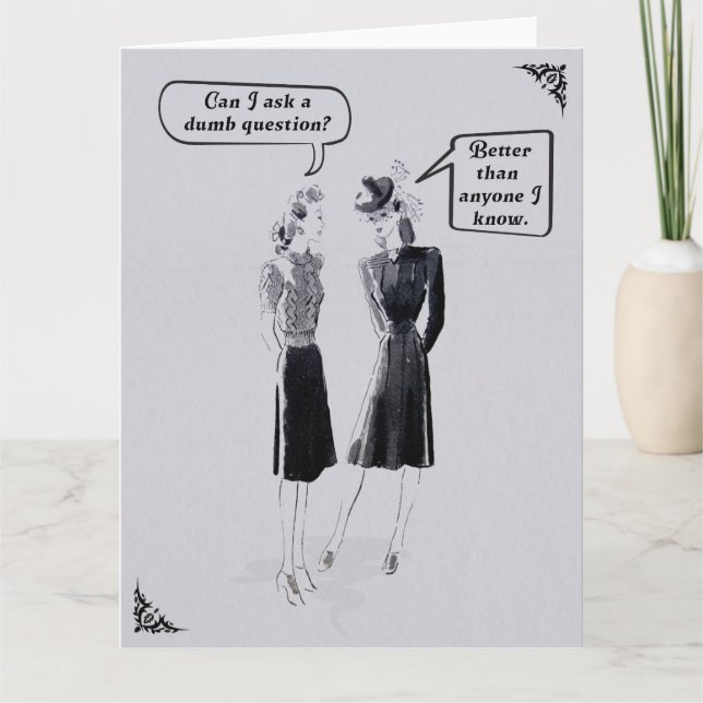 Funny 1950's Fashionable Friends Card (Front)