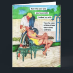 Funny 1950s Housewife Card<br><div class="desc">“Am I the only one you been with I asked my wife?” “Yes she said, all the others were nines and tens.” Brighten someone's day with this funny 1950s housewife illustrated card, it will appeal to vintage enthusiasts and art collectors alike. Enjoy. ★彡 Xposedbydesign 彡★ The OLD, the DISCARDED, the...</div>