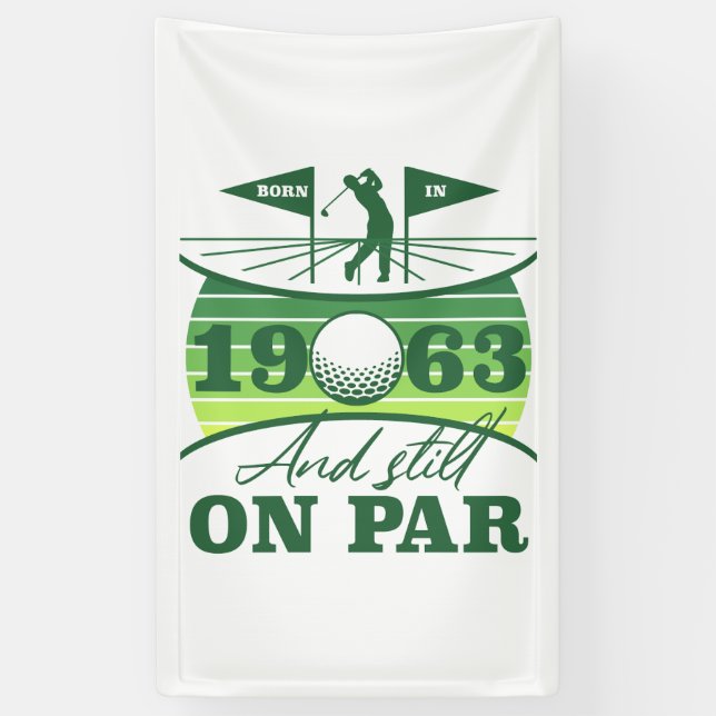 Funny 1963 Golfer 60th Birthday Banner (Vertical)