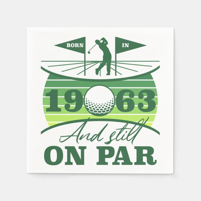 Funny 1963 Golfer 60th Birthday Napkin (Front)