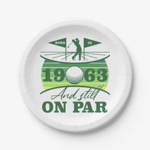 Funny 1963 Golfer 60th Birthday Paper Plate