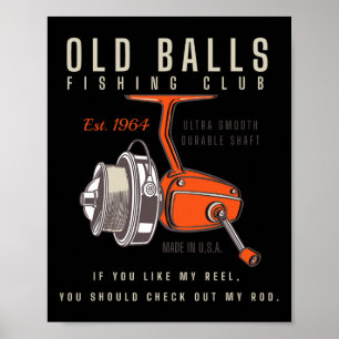 Funny 1964 Fishing Birthday Old Fart For Fisherman Poster