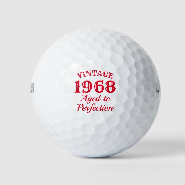 Funny 1968 Aged to perfection 50th Birthday Golf Balls (Front)