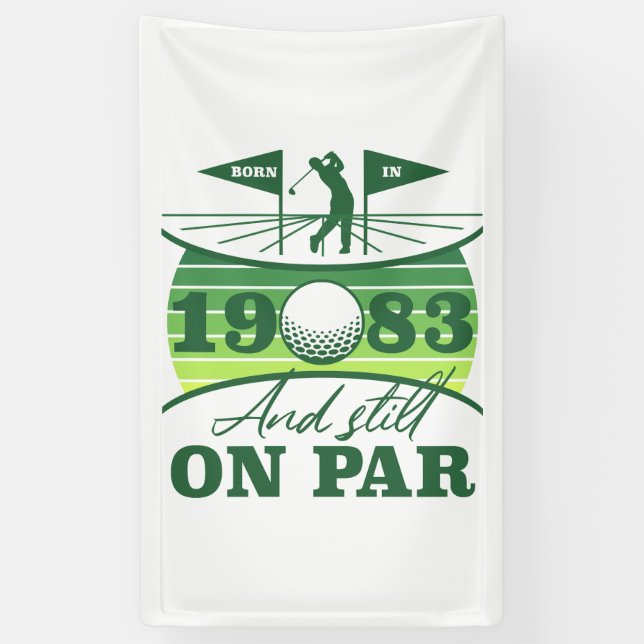 Funny 1983 Golfer 40th Birthday Banner (Vertical)