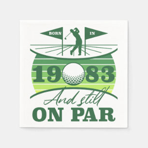 Funny 1983 Golfer 40th Birthday Napkin