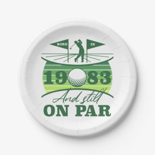 Funny 1983 Golfer 40th Birthday Paper Plate