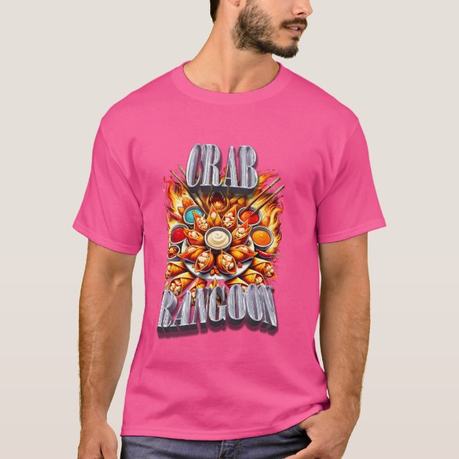 Funny 1990s Crab Rangoon Bootleg Rap Style 90s Vin T-Shirt (Front)