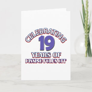 FUNNY 19 year birthday designs Card