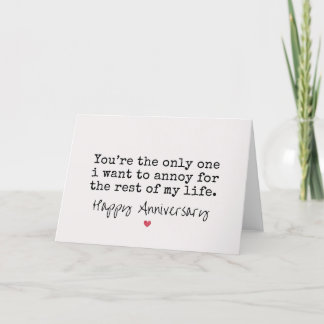 funny 1st anniversary card for wife / for husband