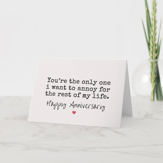 funny 1st anniversary card for wife / for husband  (Front)
