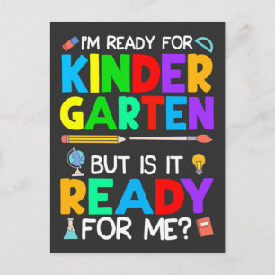 Funny 1st Day Of Kindergarten Ready Children Postcard
