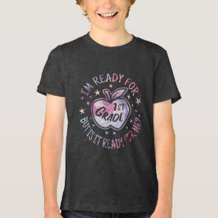 Funny 1st Grade Galaxy Apple Back to School Tri-Blend Shirt