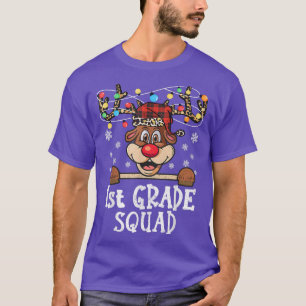 Funny 1st grade Squad Reindeer Christmas Teacher X T-Shirt