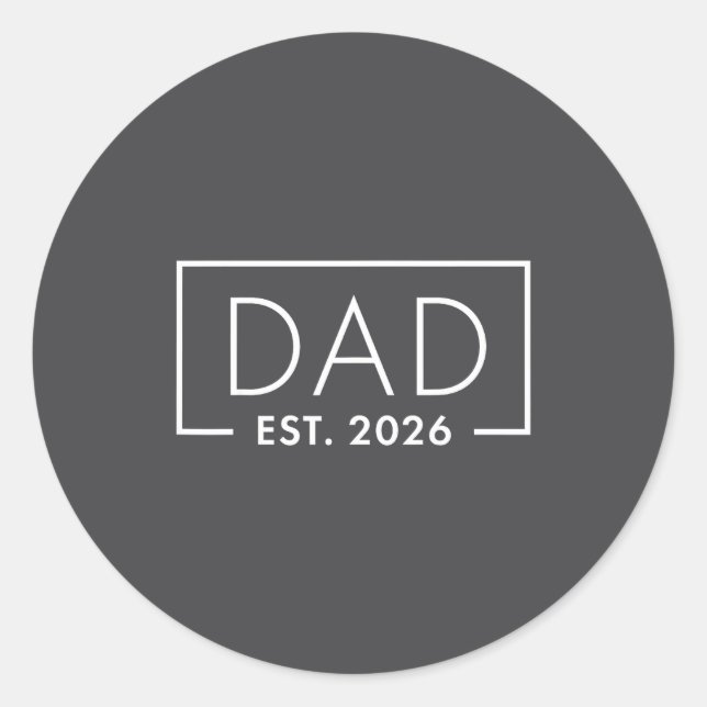 Funny 1st Time Dad Est 2026 New Dad New First Fath Classic Round Sticker (Front)