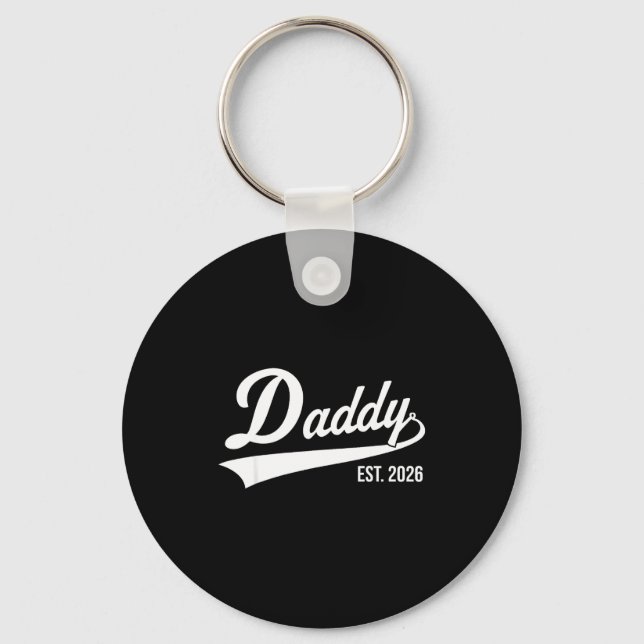 Funny 1st Time Dad Est 2026 New Dad New First Fath Key Ring (Front)