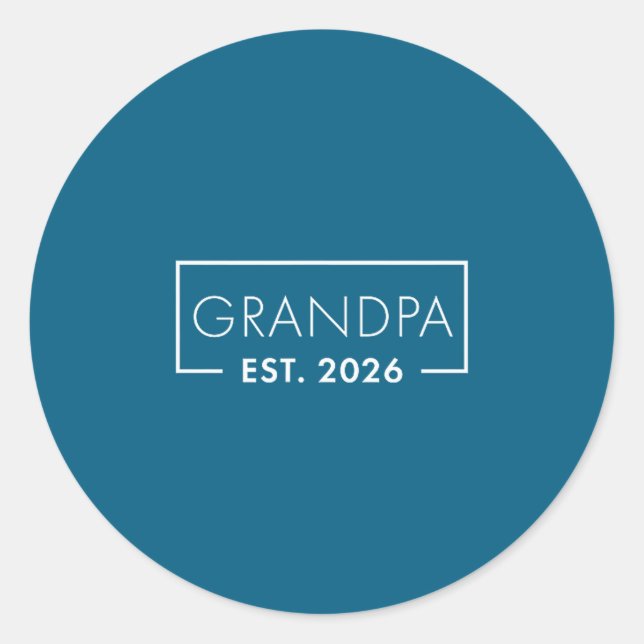 Funny 1st Time Grandpa Est 2026 New Grandpa  Classic Round Sticker (Front)
