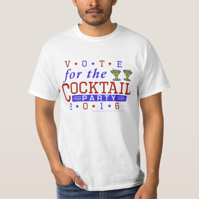 Funny 2016 Election Parody Cocktail Party T-Shirt (Front)
