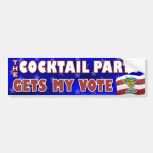 Funny 2020 Election Parody Cocktail Party Bumper Sticker