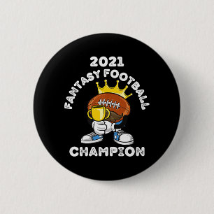 FUNNY 2021 FANTASY FOOTBALL CHAMPION FANTASY LEAGU 6 CM ROUND BADGE