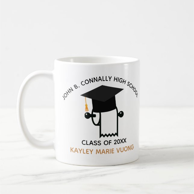 Funny 2021 Graduation Toilet Paper Pandemic Senior Coffee Mug (Left)