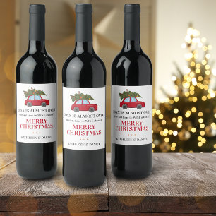 Funny 2021 Is Almost Over Greenery Name Holiday Wine Label