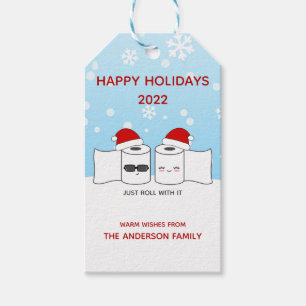 Funny 2022 Just Roll With It Toilet Paper Gift Tags
