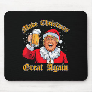 Funny 2024 Christmas Trump Drink Beer Trump Santa Mouse Mat