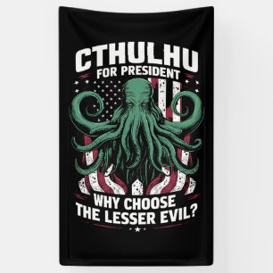 Funny 2024 Elections Cthulhu For President Banner